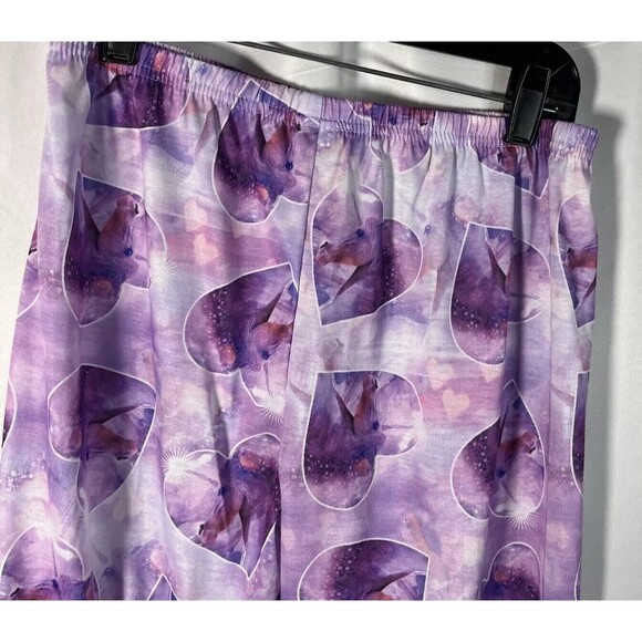 XL Girls Pj Place Purple Unicorn Pajama Pants Elastic Waist Made In Cambodia - Picture 3 of 4